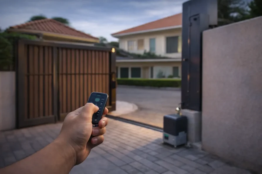 Automatic sliding gate system for residential security in Ghana